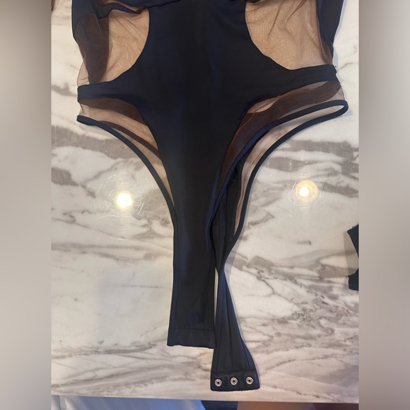 MUGLER
Jersey & tulle high neck bodysuit - Picture 7 of 11